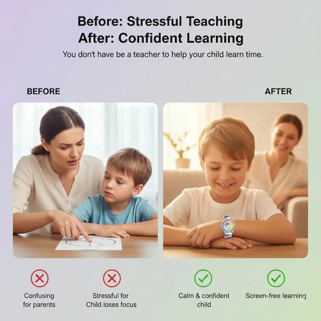 Timely Kids® Grey Camo Rainbow Time Teacher Watch