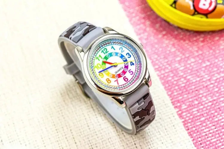 Timely Kids® Grey Camo Rainbow Time Teacher Watch