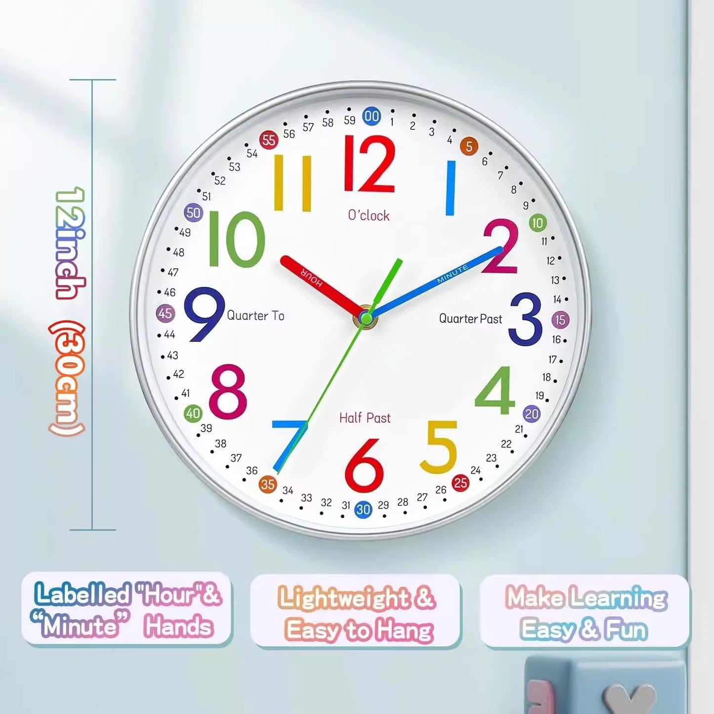 Timely Kids Educational Wall Clock