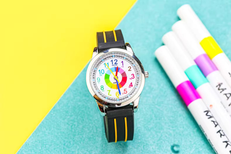 Timely Kids® Classic Black Time Teacher Watch